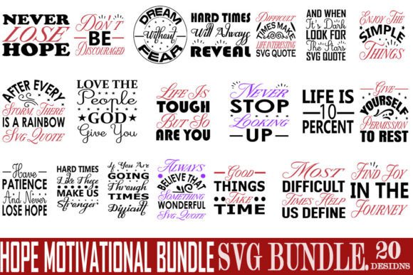 Hope Motivational Bundle Svg Bundle