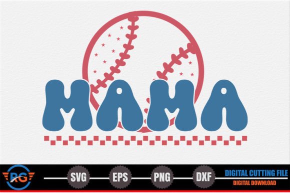 Mama – Retro Baseball SVG