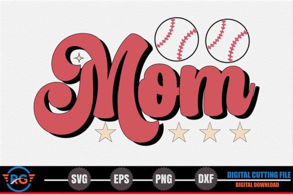 Mom – Retro Baseball SVG