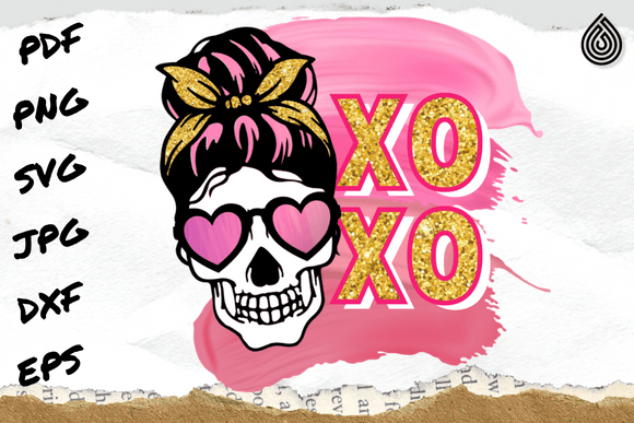 Review: XOXO Valentines Skull PNG SVG for Embroidery